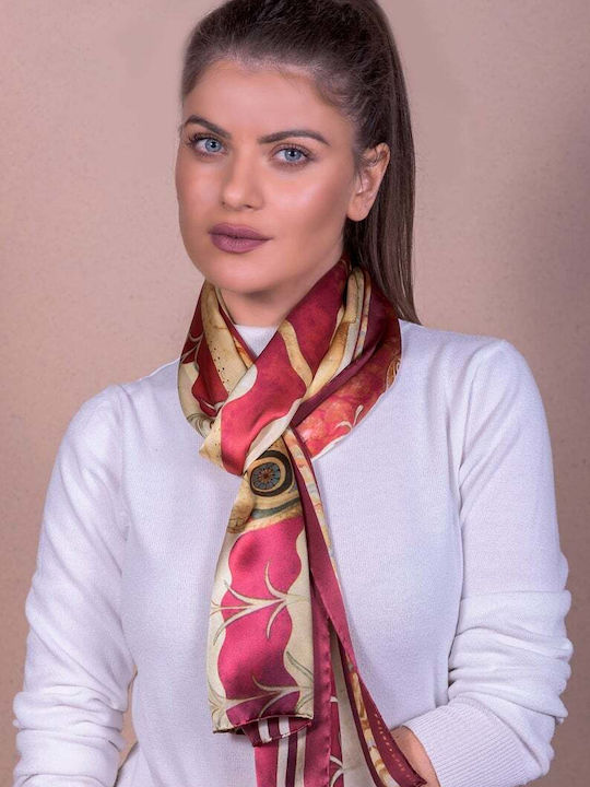 Kalfas Luxury Silk Women's Silk Scarf Red