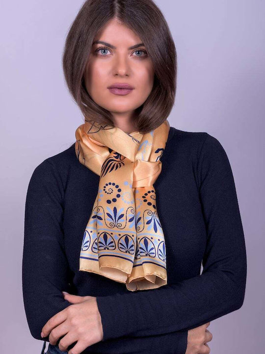 Kalfas Luxury Silk Women's Silk Scarf Gold