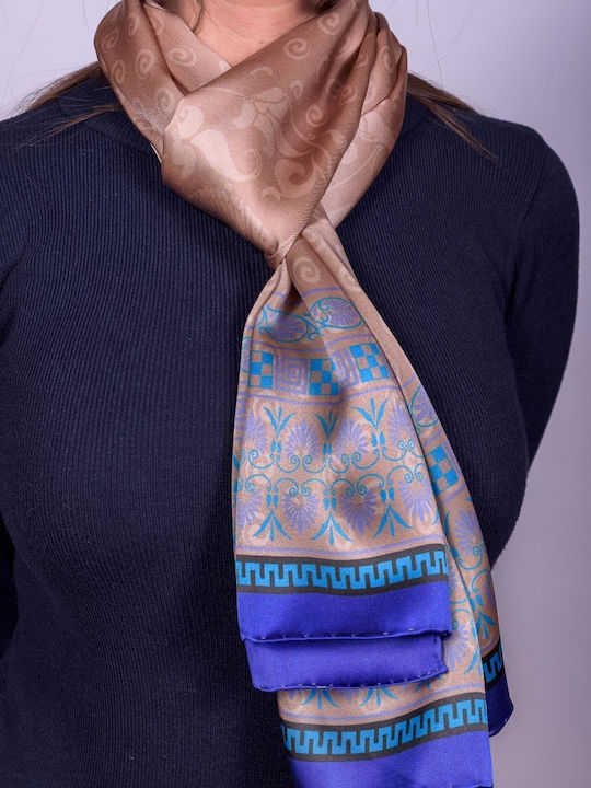 Kalfas Luxury Silk Women's Silk Scarf Beige Kalfas Luxury Silk Women's Silk Scarf Beige