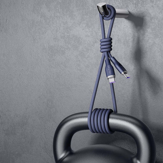 Voltme Braided USB 4 Video Cable USB-C Male - USB-C 100W PD Blue 1.8m C2062