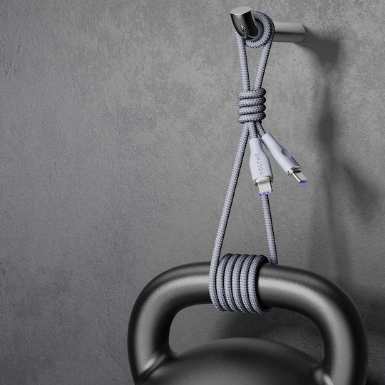 Voltme Braided USB 2.0 USB-C Cable Male USB-C 100W PD Gray 1.8m C2064