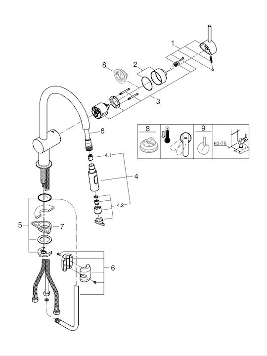 Grohe Minta Kitchen Faucet Counter Gold