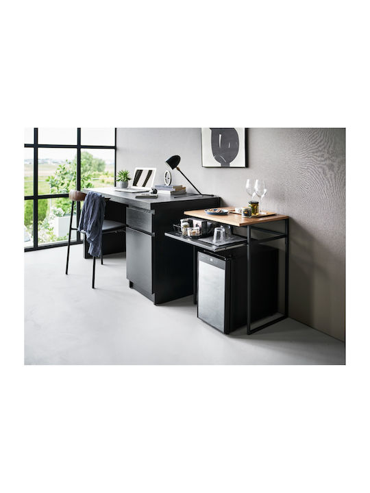 Rectangular Side Table Metal Black/brown L53xW45.2xH66cm.