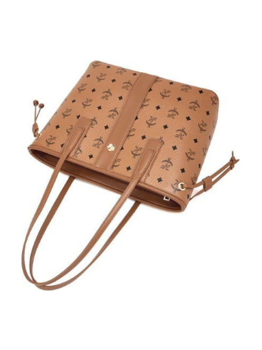 Γυναικεία Τσάντα Shopper Ώμου Καφέ