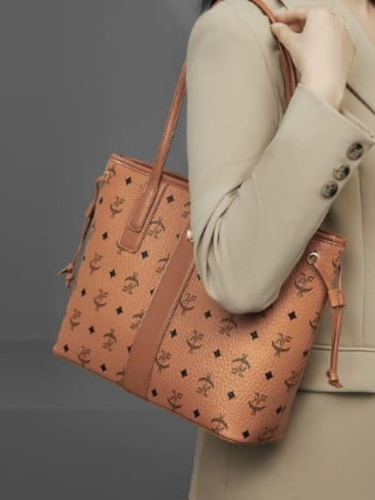Γυναικεία Τσάντα Shopper Ώμου Καφέ