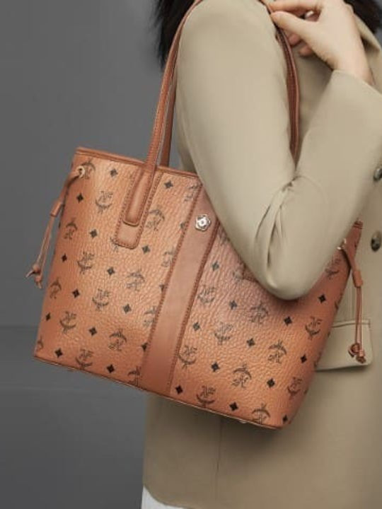 Γυναικεία Τσάντα Shopper Ώμου Καφέ
