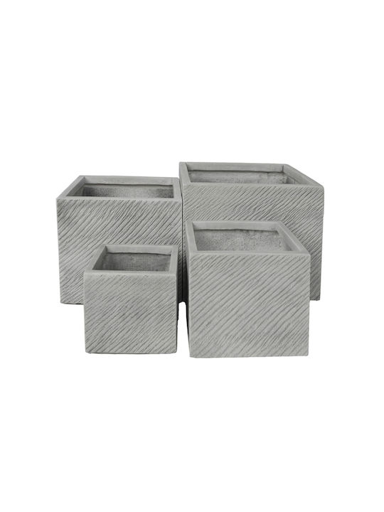 HomeMarkt Planter Fiberglass Gray 37x37x31cm.
