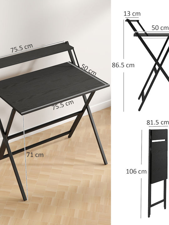 Дървено Черно Бюро 81.5x62x86.5см