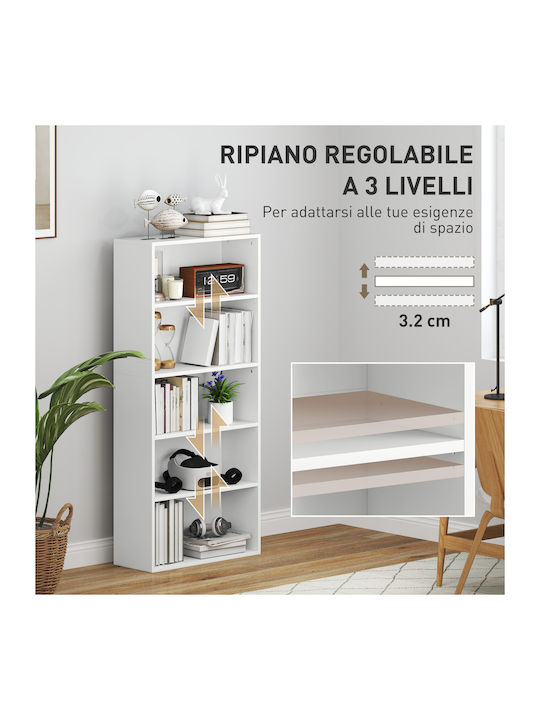 White Bookcase 60x24x133.5cm