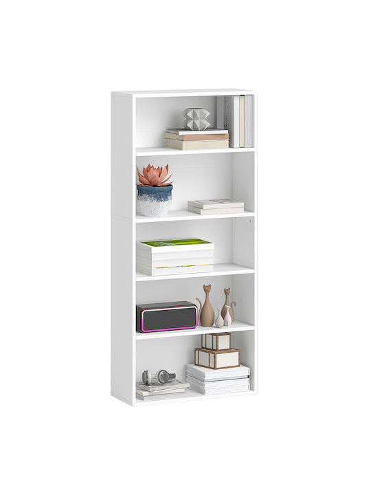 White Bookcase 60x24x133.5cm