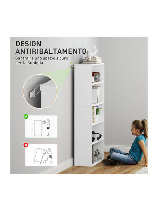 White Bookcase 60x24x133.5cm