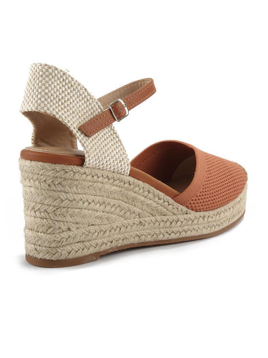 Damenplattformen im Espadrilles-Stil Orange