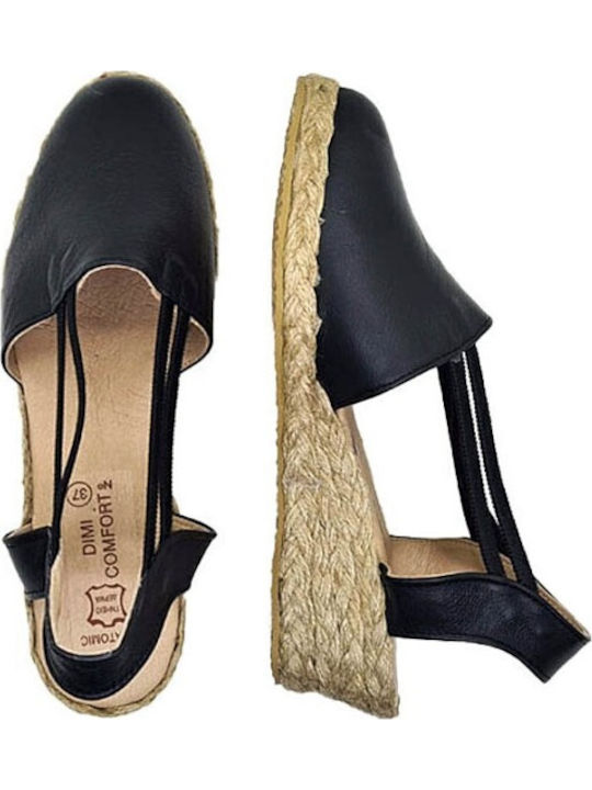 Anatomic Women's Leather Ankle Strap Platforms Black