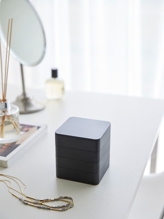 Yamazaki Jewelry Box Abs Black Tower 9x9x10