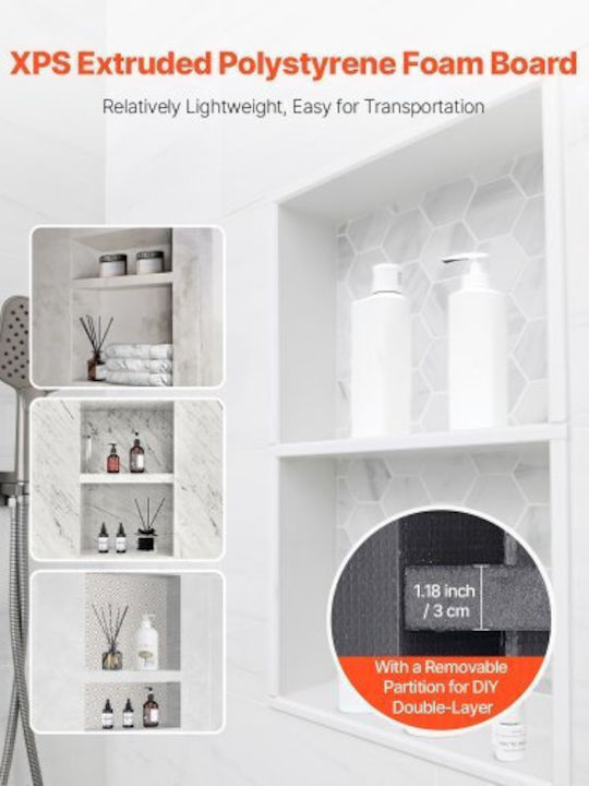 Vevor Wall Mounted Bathroom Shelf Plastic Black