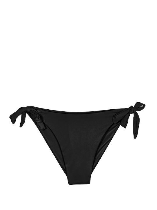 Bikini Slip με Κορδονάκια Μαύρο