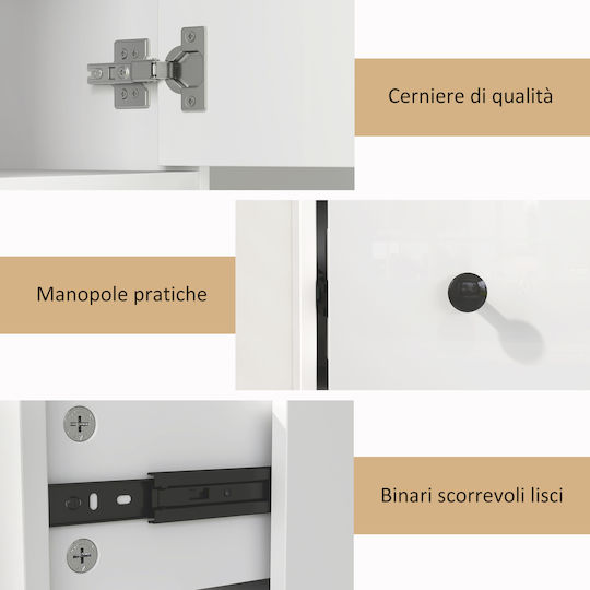 HomCom Coloană pentru baie pardoseală M20xB20xY178cm Alb