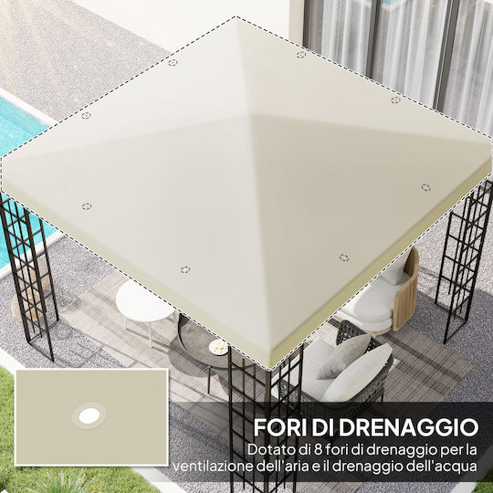 Outsunny Gazebo Cover White 3x3m