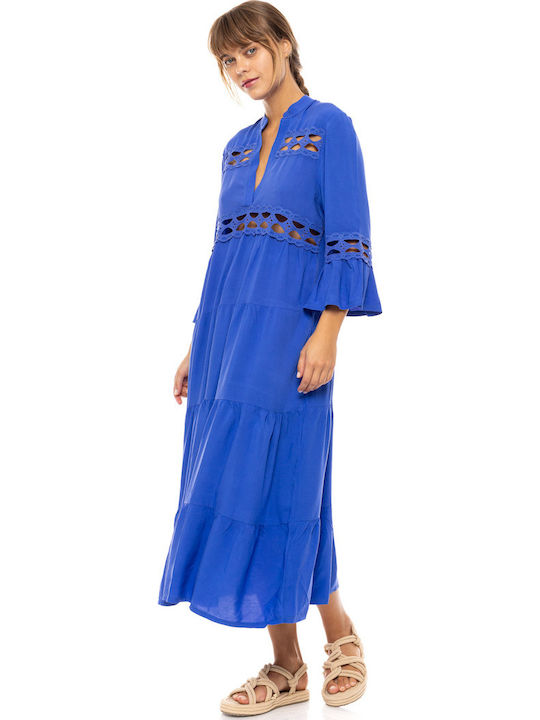 Pink Label Damen Maxi Kleid Strand Ultra Violet