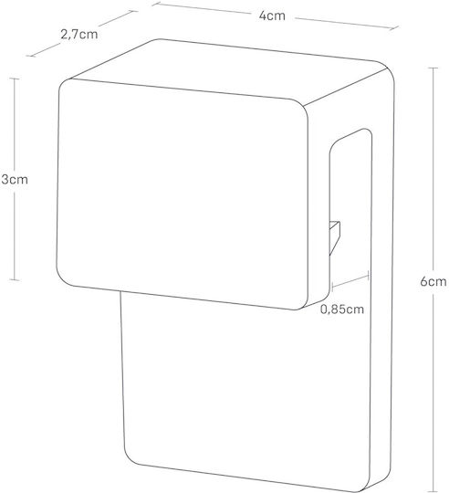 Yamazaki Wandclips Zahnpasta Zahnbürste Weiß Set aus 2 Tower 4x2,7x6