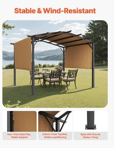 Πέργκολα Κήπου από Μέταλλο 304.8x304.8x254cm Μπεζ GXLPL10FTW10QWXVZV0 Πέργκολα Κήπου από Μέταλλο 304.8x304.8x254cm Μπεζ GXLPL10FTW10QWXVZV0