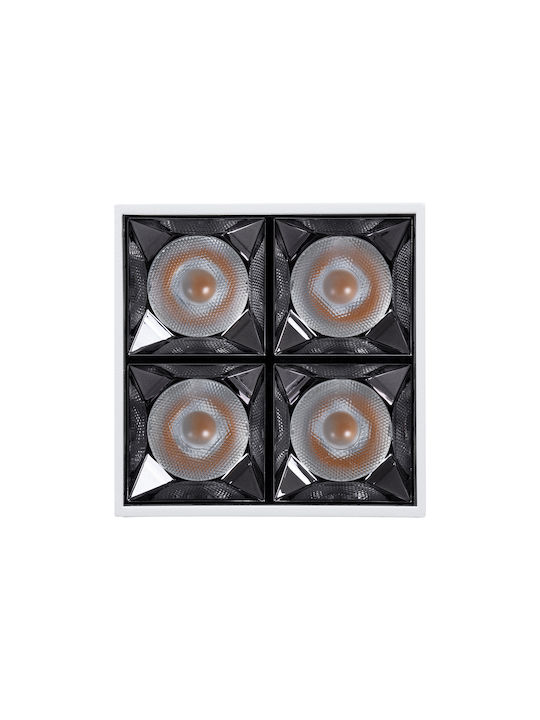 GloboStar Luminar Superior Μονό LED Θερμό Λευκό Σποτ σε Λευκό Χρώμα