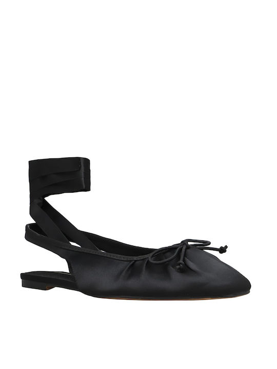 Satin Ballerinas Black