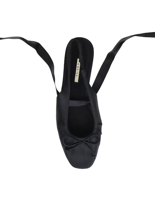 Satin Ballerinas Black