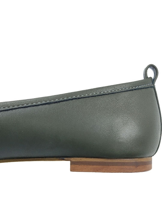 Leather Ballerinas Green