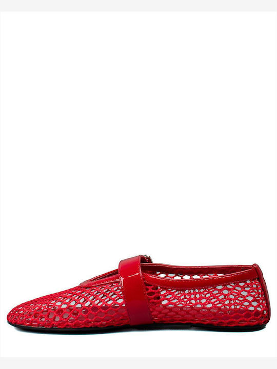 Damen Ballerinas in Rot Farbe