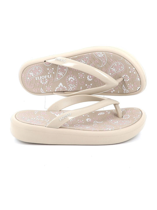 Frauen Flip Flops in Beige Farbe