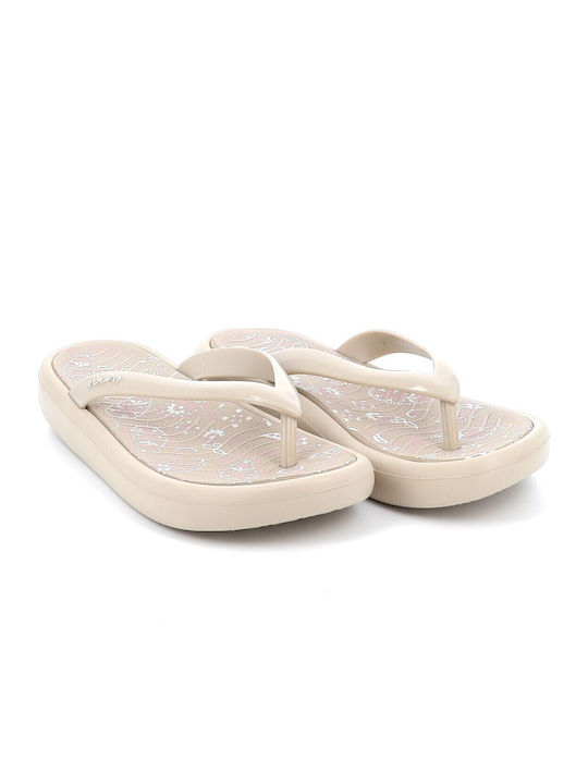 Frauen Flip Flops in Beige Farbe