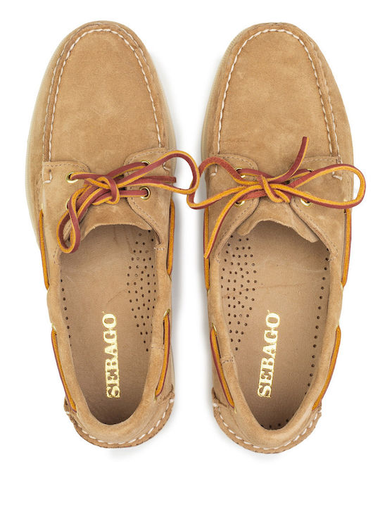 Portland Men's Suede Boat Shoes Beige