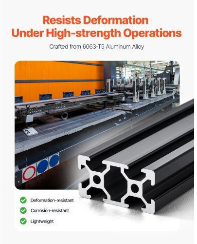 Vevor 5 Pieces 47.2 Inches 1200 Mm T Slot 2040 Anodized Aluminum Rail 2040oblxcdg5pc6jt001v0