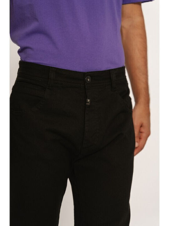 Herren Jeanshosen Elastisches Slim Verjüngt Anwendung Schwarz MP-N-PNT-S25-004-Schwarzraivojean