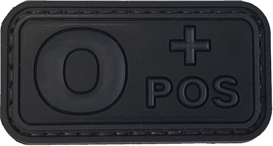 Blood Type Small Black-Grey PVC 3D Patch Blood Type AB