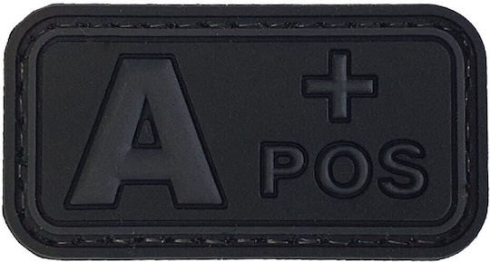 Blood Type Small Black-Grey Patch PVC 3D Blood Type O+