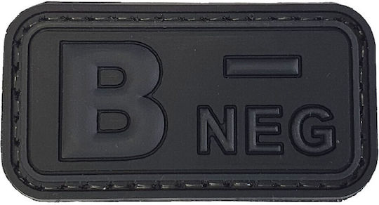 Blood Type Small Black-Grey PVC 3D Patch Blood Type O