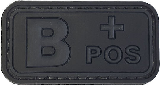 Blood Type Small Black-Grey PVC 3D Patch Blood Type B+