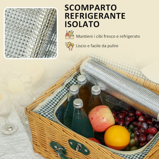 Outsunny Κουβέρτα Πικ Νικ Σετ σε Καφέ χρώμα