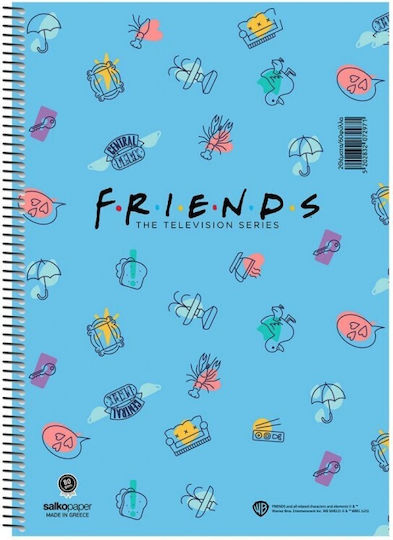 Salko Paper Spiral Notebook Ruled A4 30 Sheets 1pcs (Μiscellaneous Designs)