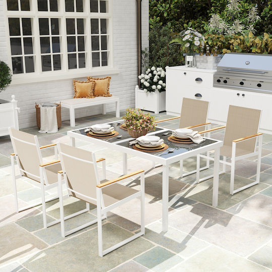 Set Sala De Mese Pentru Exterior 5 Piese Multicolore