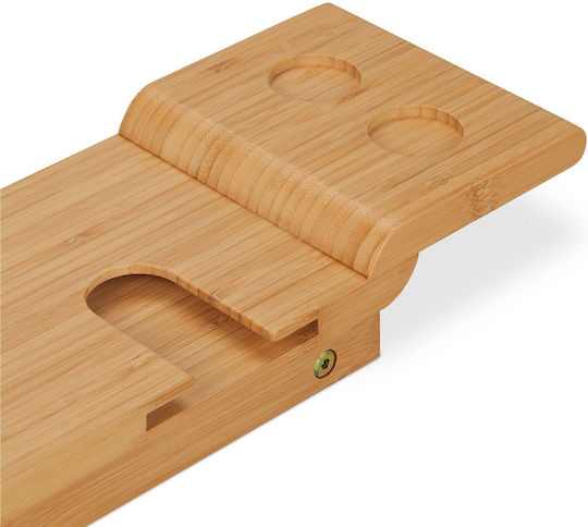 Tavă de cadă din bambus natural cu 7 compartimente 4 X 70 X 15.5 cm maro