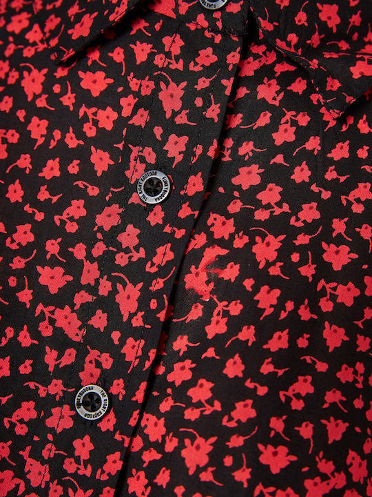 Women's Floral Long Sleeve Shirt Black
