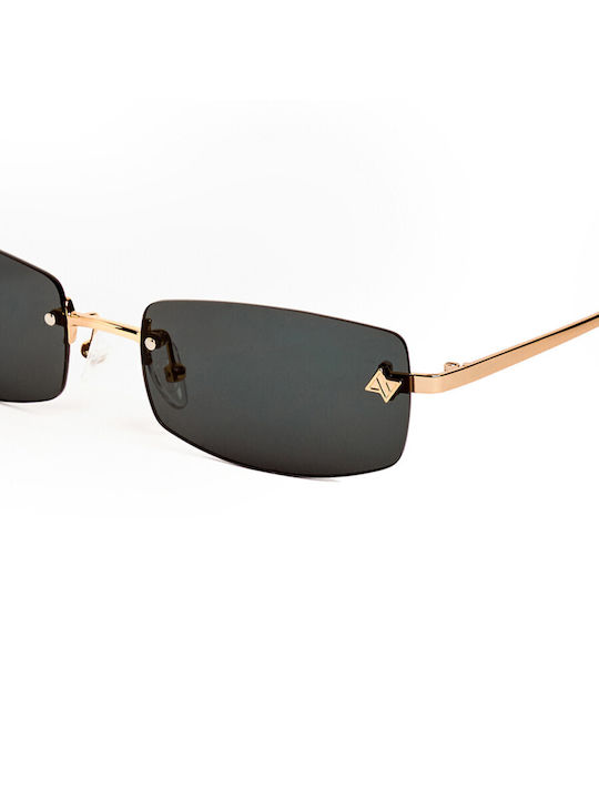 AV Sunglasses Angel Unisex Sonnenbrille mit Gold Metall Gestell und Gold Linse