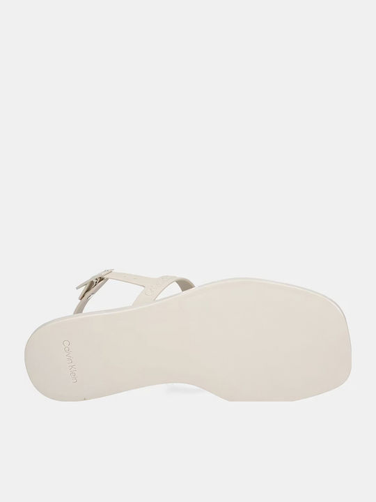 Women's Flat Sandals in Beige Color