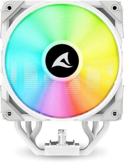 Sharkoon A50 Ψύκτρα Επεξεργαστή για Socket AM4/AM5/1200/115x/1700 με RGB Φωτισμό Λευκή