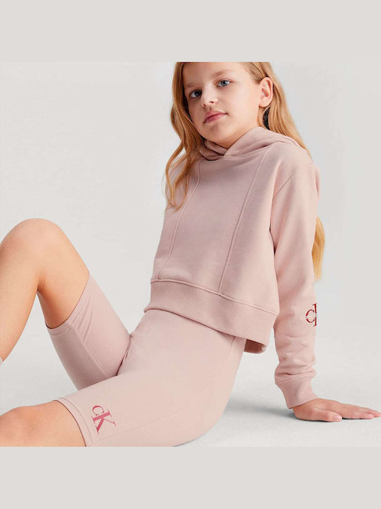 Kids Legging Cycling Short Pink Logo