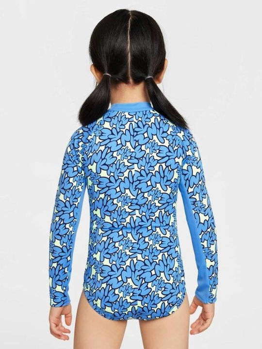Nike Bubble Script Kids Swimwear Rashguard University Blue