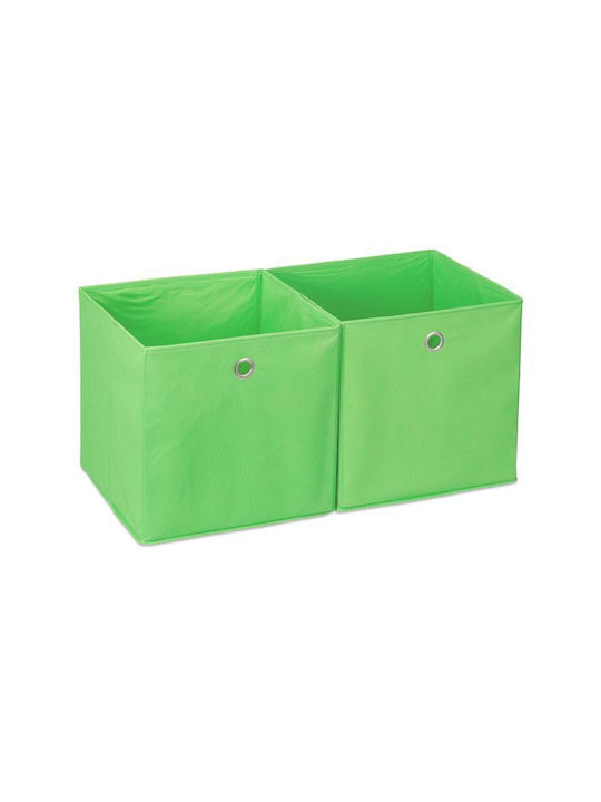 Relaxdays Storage Basket Fabric Green 30x30x30cm 2pcs